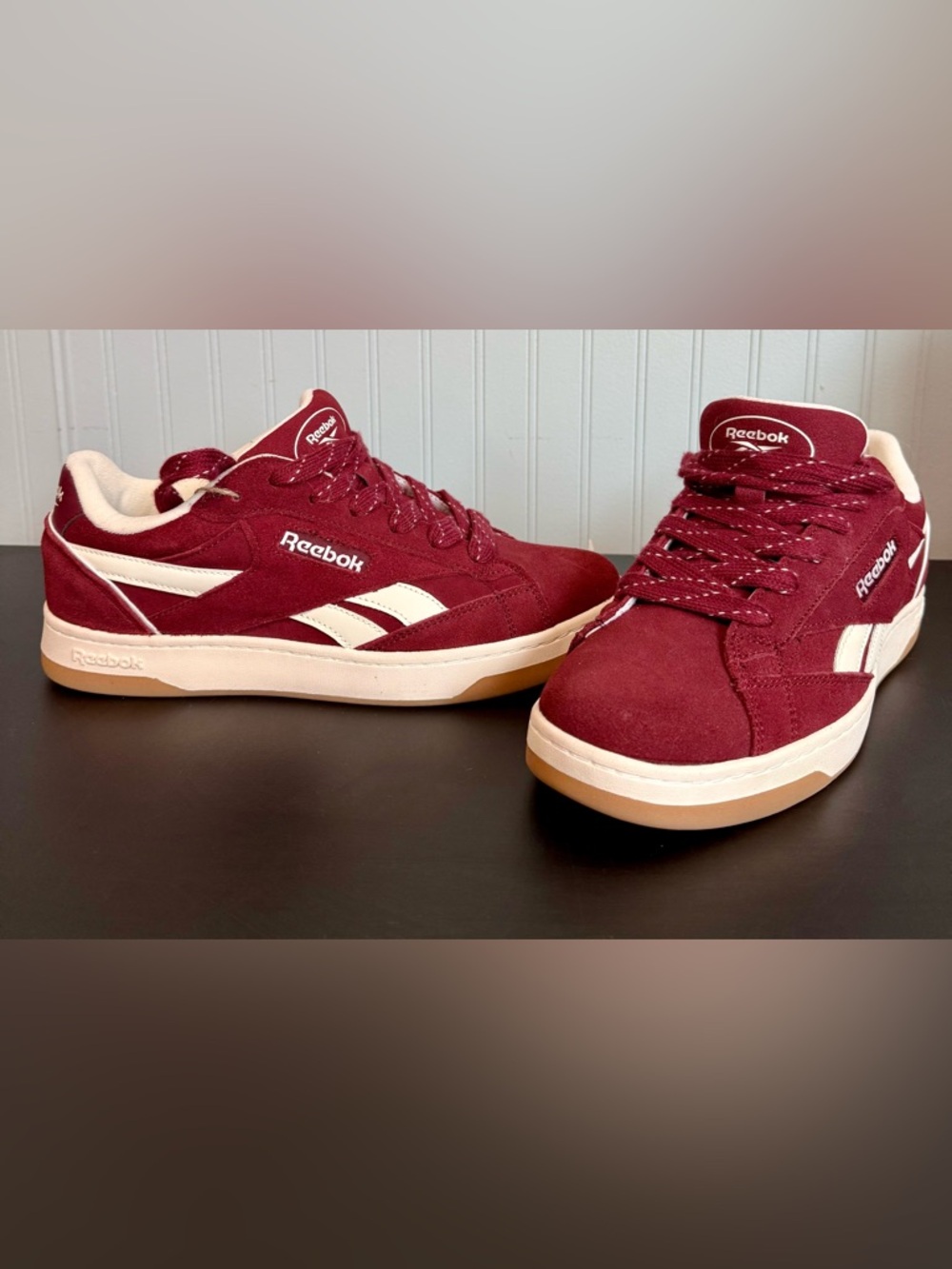 Retro Style Y2K Men Sneakers Reebok Classic Club C Burgundy Suede 10.5